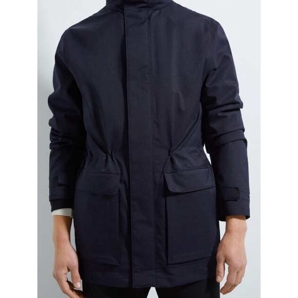 Hardly worn Zara Men’s Wool Blend 2 in One Parka Jacket Navy Blue M - Picture 10 of 14